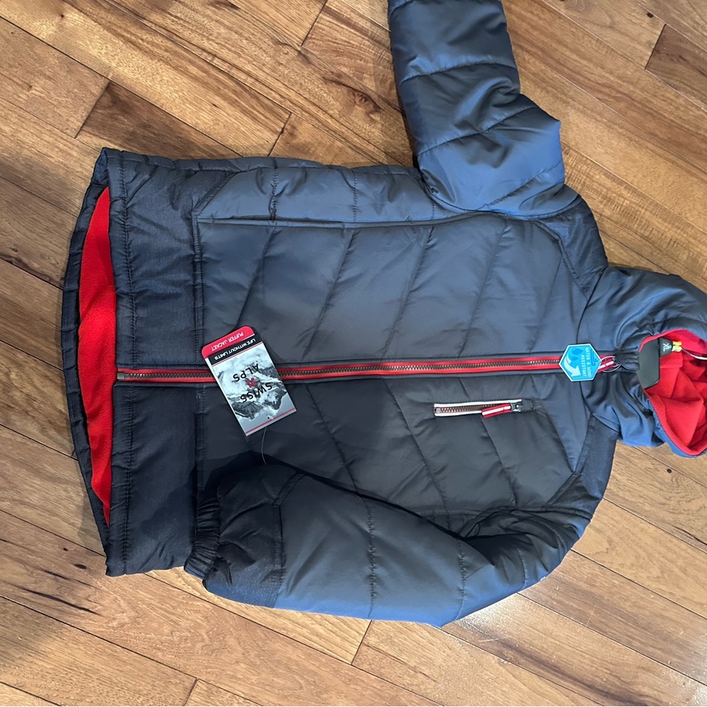 Kids Black and Red Puffer Jacket